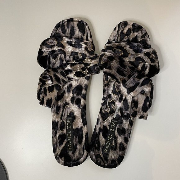 Rachel Zoe‎ Women Slippers Slides Flip Flops Animal Print Size US 10 - Picture 1 of 6